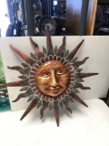 Metal decorative hanging sun