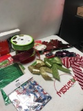Lot of Christmas items ribbons ,light clips, name tags