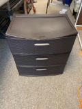 Three drawer storage unit