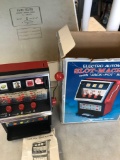 Electro automatic slot machine with jack pot bank