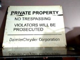20-in by 18-in Dahmler Chrysler no trespassing sign