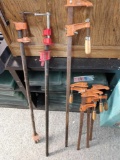 Lot of seven clamps