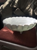 Milk glass fruit bowl