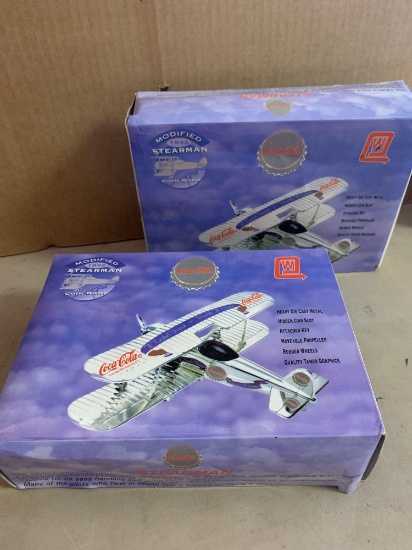 Two Coca-Cola Die cast airplanes