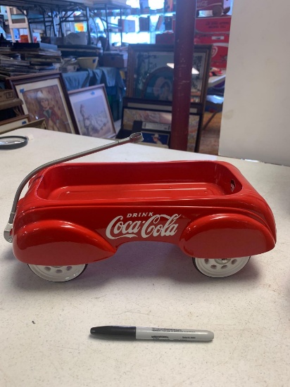14 inch Coca-Cola wagon signed