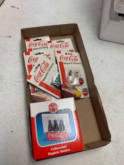 Coca-Cola magnets and napkin holder