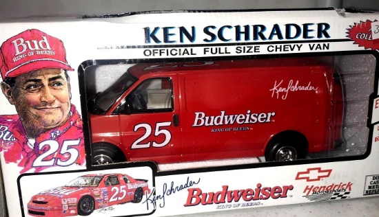 Hendrick Budweiser official full size Chevy van 1/25 scale die cast limited edition