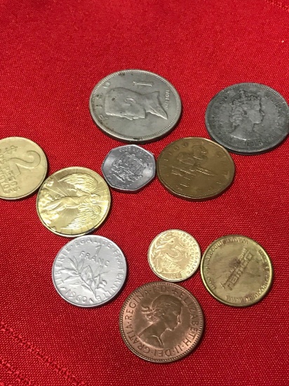 Assorted Tokens and foreign coins