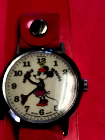 Bradley Time 1970 s Minnie Mouse watch Swiss made in original box