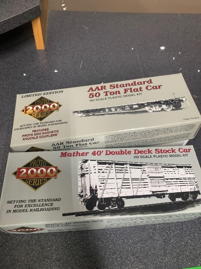 Two Proto 2000 Series Ho Scale train cars