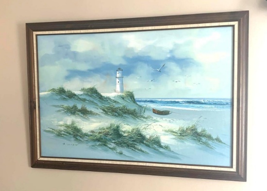 Large lighthouse Decorative artwork Framed