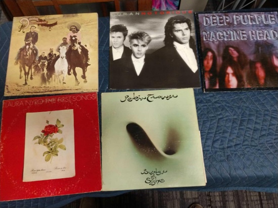 5 albums, deep purple, Duran notorious, Doobie Brothers, Laura Nyro, and Robin Trower