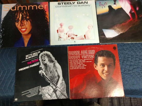 Five record albums including Donna Summer, steely Dan, Styx, Bobby Vinton, and Bette midler