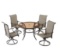 Riverbrook four-pack padded sling swivel dining chairs