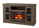 Home decorations caulfield 54-in media console infrared electric fireplace and honey ash finish