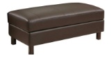 Abbyson Hampton brown leather ottoman