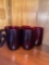 Seven vintage Ruby juice glasses