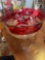 Ruby flash glass punch bowl with 10 Ruby cups