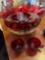 Ruby/glass punch bowl set