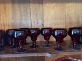 Eight Amberine tumblers with stems