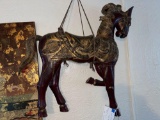 Red Chinese carved horse