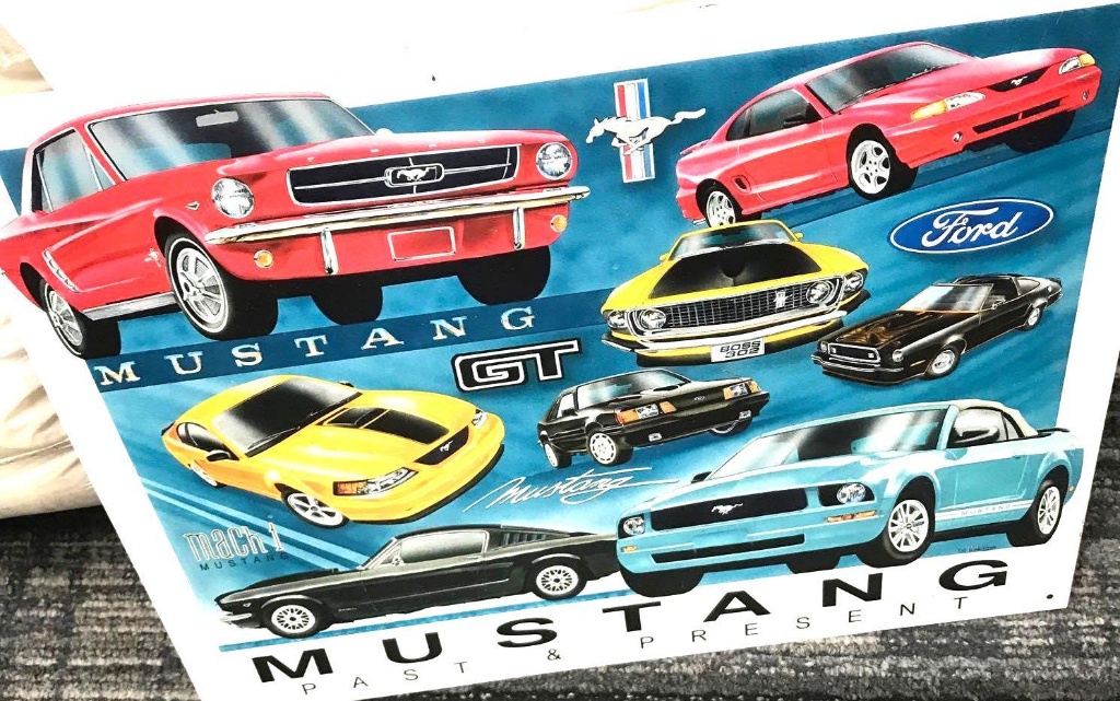 FORD Mustang Chronology Past & Present Collage Tin Sign 