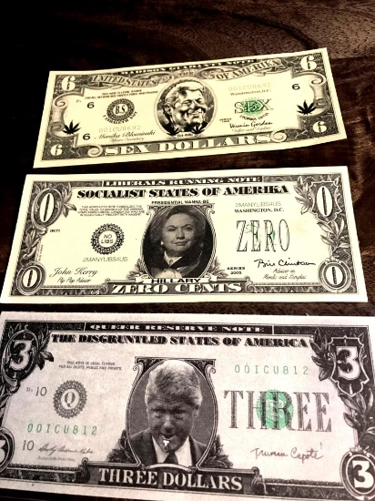 Bill And Hilary Clinton Novelty paper money