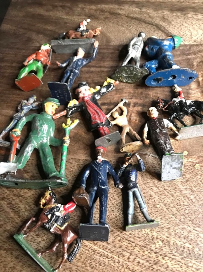 Assorted cast metal figures