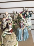 6- porcelain Victorian figurines