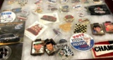 Nascar display case pins from races