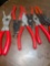 Seven pair red handle snap on O ring pliers