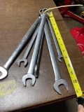 Six snap on combination wrenches SAE