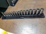 15 piece snap on six point 3/8th Dr. deep well socket