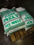 five 40 lb bags of ice melt