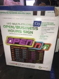 open/business hours sign