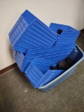 tote of plastic parts bins