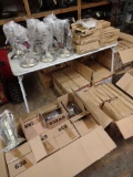 approximately 14 lamps with large supply of glass shades