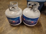 two 15 lb LP gas cylinders
