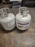 two 15 lb LP gas cylinders