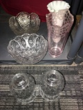 2- vases /crystal bowls and crystal shales