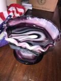 Imperial glass purple slag dish