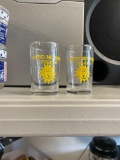 Set of two good morning Toledo juice glasses
