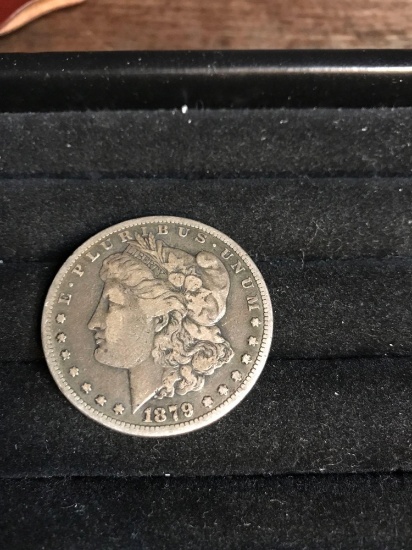 1879 S Morgan silver dollar