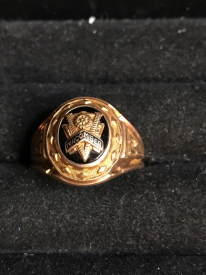 10 K gold Macomber class ring