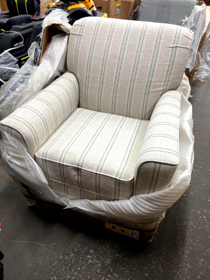 Signature design by Ashley cream and blue chair