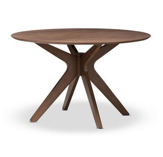 baxton studio Monte- walnut-round - DT dining table and hardware