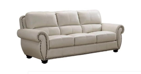 Abbyson Austin leather sofa,ivory