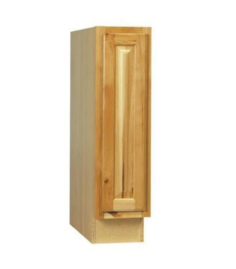 natural hickory nine inch base cabinet