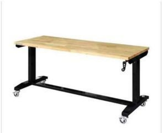 Husky 62 inch work table with adjustable height black