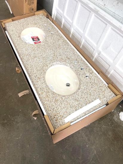 61 inch double sink vanity top